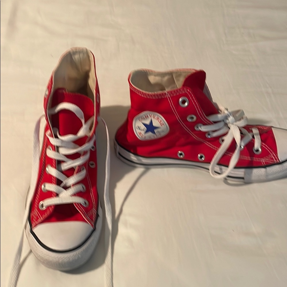Converse Red and White High-Top Sneakers Classic Design